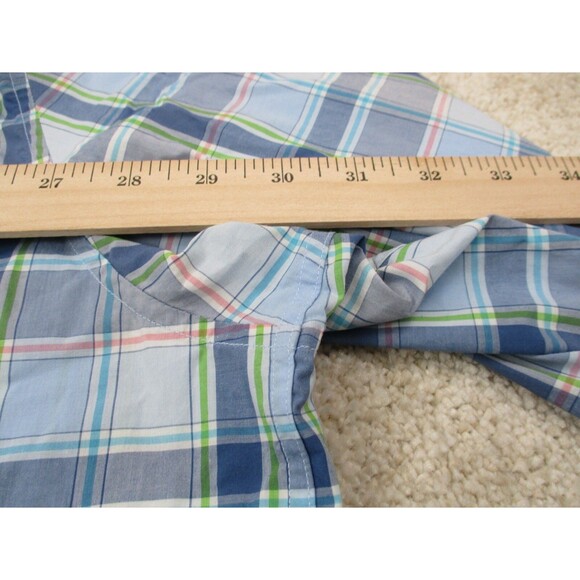 Tommy Bahama Shirt Men 3XLT Blue Pink Plaid Newport Coast Casual Button Up - Picture 10 of 11
